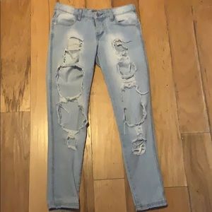 Light wash ripped jeans